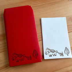 小さい便箋と封筒セット (象の親子) 2枚目の画像
