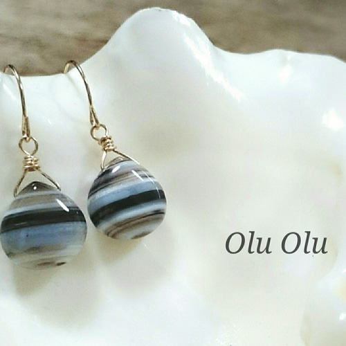 ボツワナアゲートのピアス ピアス（フック・チェーン） Olu Olu