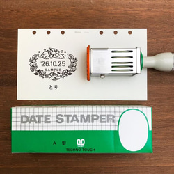 澄ノしおさん監修 日付回転印（とり）】日付印 評価印 確認印 事務作業