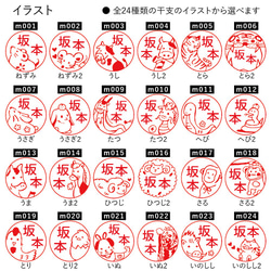 鯱旗名字印章 十二生肖印章「Etonakama」名字 9 插圖印章名稱雕刻半序動物 第2張的照片