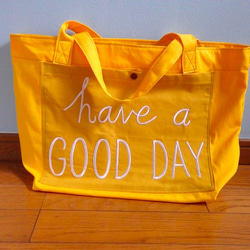大きめトートバッグ　「have　a GOOD DAY」 2枚目の画像