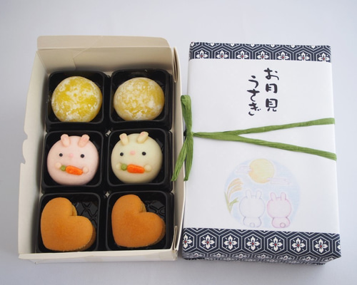 うさぎさま 詰め合わせ お月見うさぎ饅頭 箱詰め6個入 和菓子 御菓子司まんさく 通販