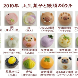 2019年干支饅頭と上生菓子箱詰め１5個入 3枚目の画像