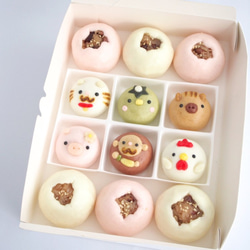 赤飯まんじゅうとお菓子どうぶつ園まんじゅう12個入 和菓子 御菓子司