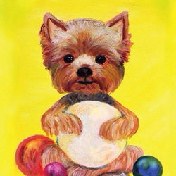 アクリル画 犬 ヨークシャテリア 絵画 ヨークシャテリア アクセサリー付きアクリル画｜Yahoo!フリマ