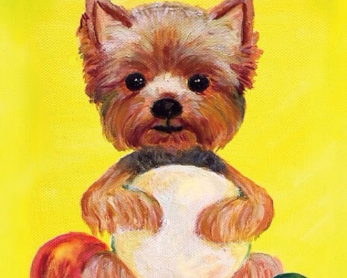 アクリル画 犬 ヨークシャテリア 絵画 Amazon | 青いジャケットのヨークシャー テリア 数字油絵 水彩
