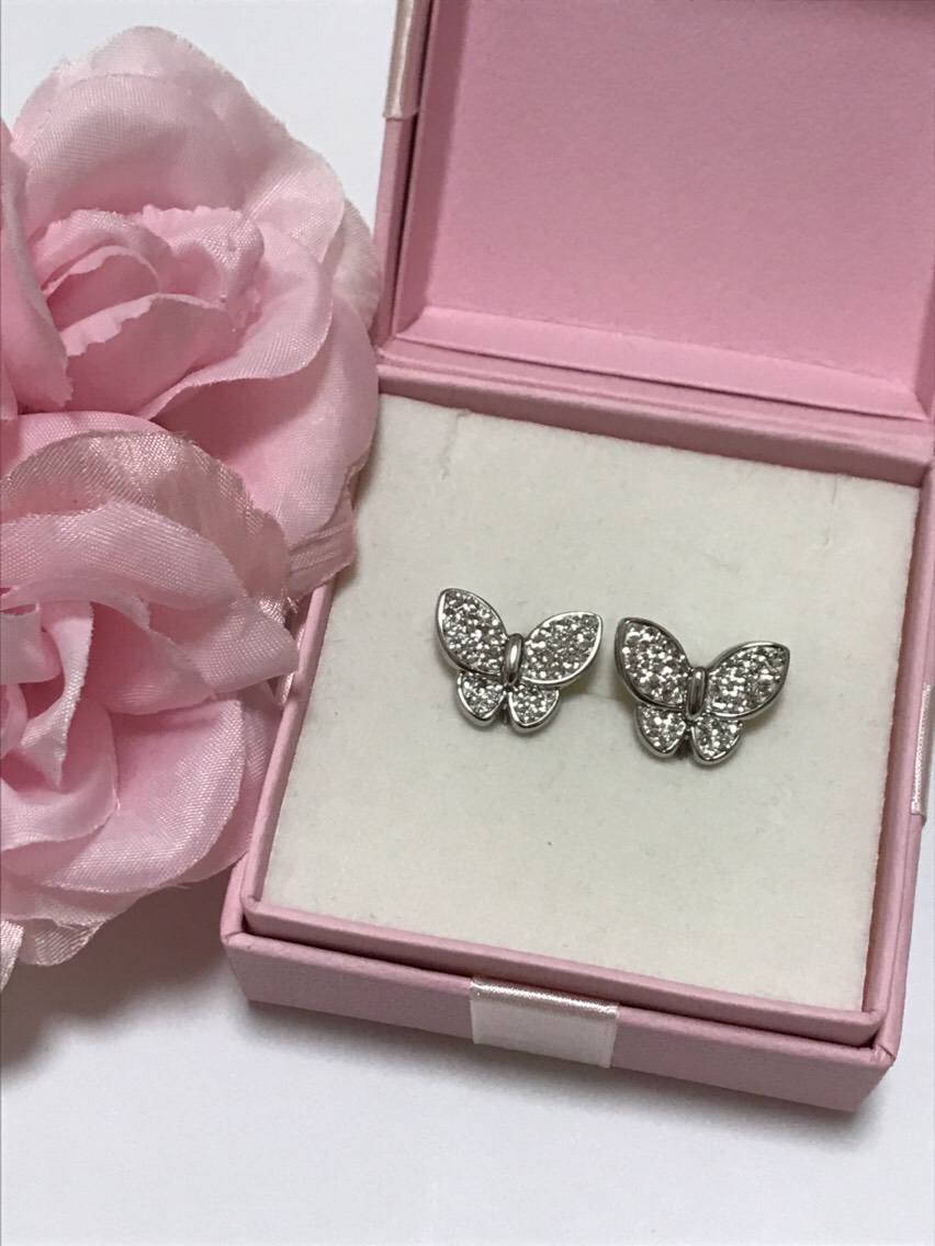 【受注制作】エレガントなバタフライピアス/グルーデコ