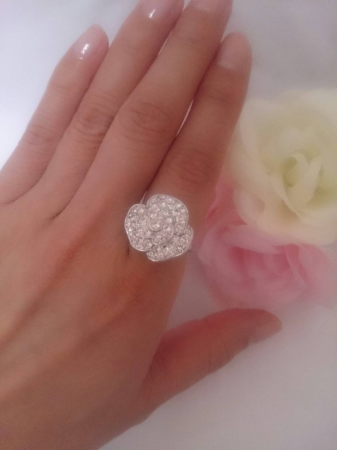 【受注制作】Newデザイン ローズリング13号/グルーデコ