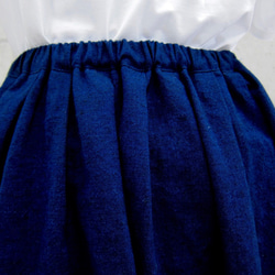 【受注製作】インディゴ染めのタックギャザースカート 4枚目の画像