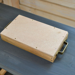 檜木小托盤（絲絨布料，鐵柄/古金） 第4張的照片