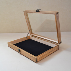 日本扁柏和透明玻璃收藏盒 L 尺寸 第4張的照片
