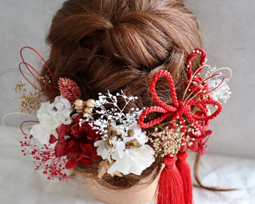 ヘアアクセサリーセット 赤と金 1_d3a23402b270e51dcafec39c514a