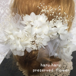 NO.59 可憐な花嫁様のヘッドドレス…     純白髪飾りset   ボリュームタイプ18点set 3枚目の画像
