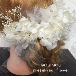 NO.59 可憐な花嫁様のヘッドドレス…     純白髪飾りset   ボリュームタイプ18点set 4枚目の画像