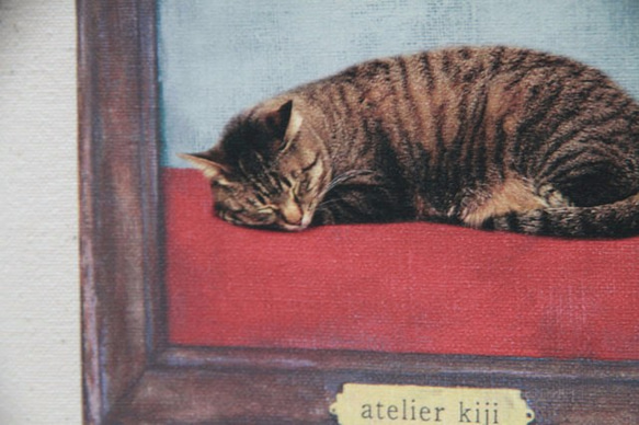 kiji猫 ランチトート『額縁の中で眠る猫』 3枚目の画像