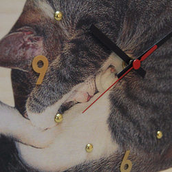 kiji猫 ウッド時計『眠り猫』 2枚目の画像