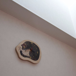 kiji猫 ウッド時計『眠り猫』 4枚目の画像