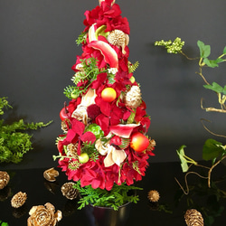 X'mas tree ・【情熱レッド】プリザーブド・アーティフィシャル・真っ赤な可愛いクリスマスツリー☆受注生産☆ 5枚目の画像