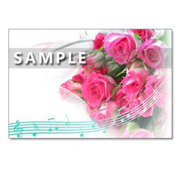 1108) ピンクのバラのブーケたち　　ポストカード5枚組 1枚目の画像