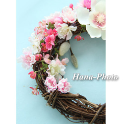 038) マグノリアと桜の春リース　Sold　 4枚目の画像