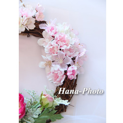受注制作  桜とラナンキュラスの春リース　(40) 4枚目の画像