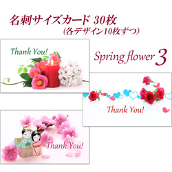 003)   春の花 3　  名刺サイズサンキューカード   30枚 1枚目の画像