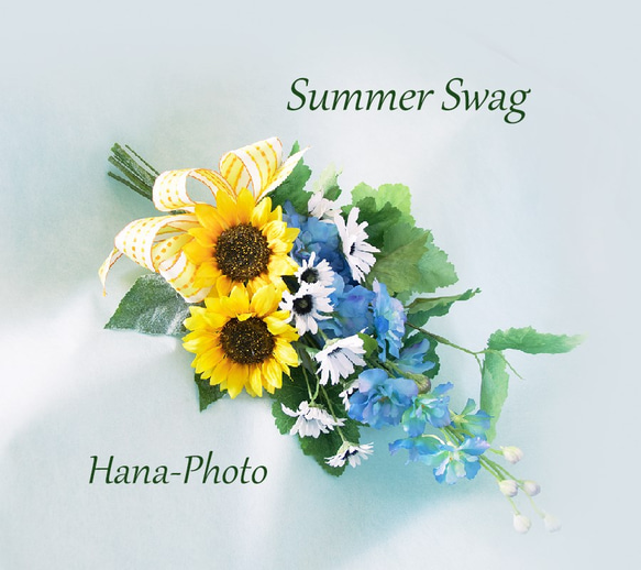 Sold　受注制作　魅惑の夏のヒマワリ・スワッグ(sw-7) 7枚目の画像