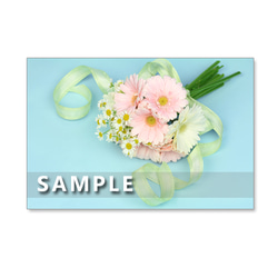 1107) ガーベラとバラの美しい花束　　ポストカード5枚組 3枚目の画像