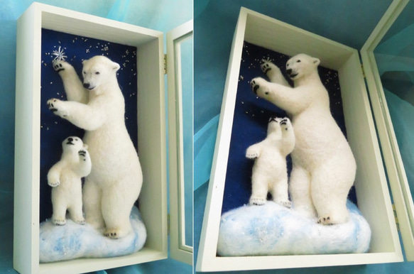 木箱の中のホッキョクグマ母子「星を手に乗せる」 9枚目の画像