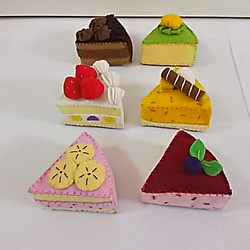 再販３！フェルトままごと☆ケーキ屋さんごっこ遊び♪6種類のカットケーキ！ 2枚目の画像