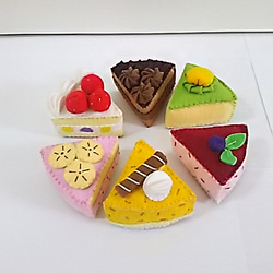 再販３！フェルトままごと☆ケーキ屋さんごっこ遊び♪6種類のカットケーキ！ 4枚目の画像