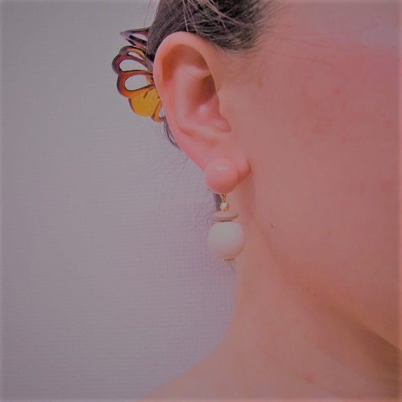 Kabosshon粉紅色的超大耳環 第3張的照片
