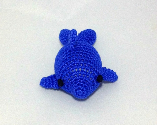 さわやかコットンのイルカあみぐるみ♪（ブルー） あみぐるみ