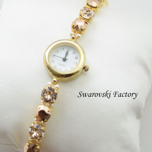 スワロフスキーブレスレットウォッチ ゴールド 腕時計 Swarovski