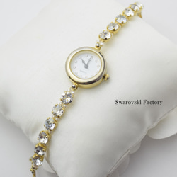 スワロフスキーブレスレットウォッチ ピンク 2 腕時計 Swarovski