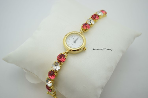 スワロフスキーブレスレットウォッチ ピンク 2 腕時計 Swarovski Factory 通販|Creema(クリーマ) 855495 スワロフスキーブレスレットウォッチ ピンク 2 腕時計 Swarovski Factory 通販|Creema(クリーマ) 855495