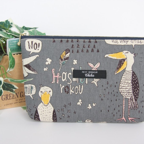 専用です(*^^*)ハシビロコウ　マチありポーチ　ハンドメイド 専用です(*^^*)ハシビロコウ マチありポーチ ハンドメイド