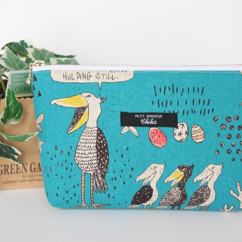 専用です(*^^*)ハシビロコウ　マチありポーチ　ハンドメイド 専用です(*^^*)ハシビロコウ マチありポーチ ハンドメイド