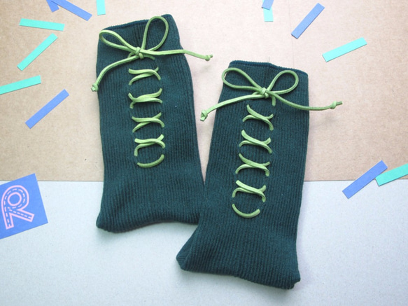 XX Socks/文青款綁繩中統襪/接單訂製 第6張的照片