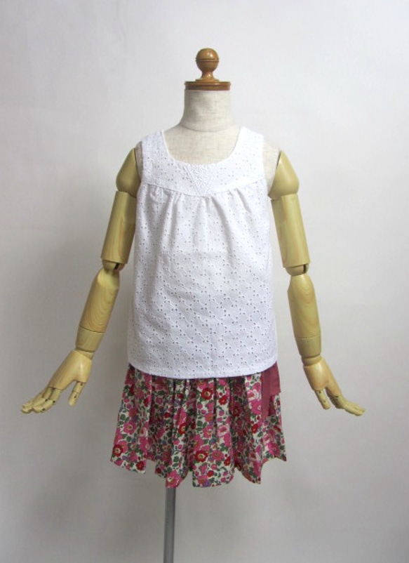 リバティBetsy ピンク　ギャザースカート　サイズ100 4枚目の画像