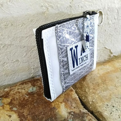 お財布　ミニ【W-425】ヨット　セイルバッグ　ハンドメイドバッグ　ウィンチ　 2枚目の画像