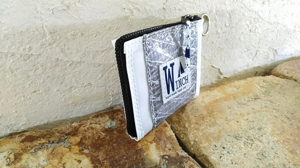 お財布　ミニ【W-425】ヨット　セイルバッグ　ハンドメイドバッグ　ウィンチ　 2枚目の画像