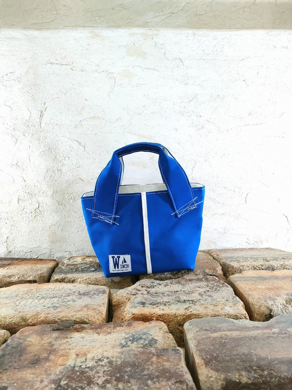 トートバッグミニ【W-443】セイルバッグ ヨット ハンドメイドバッグ