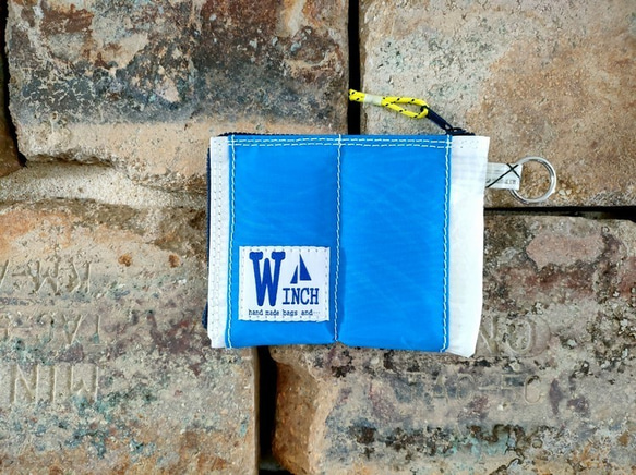 沈まない財布【W-447】セイルバッグ　ヨット　ハンドメイドバッグ　浮く財布　財布 1枚目の画像
