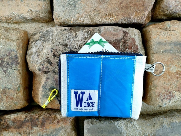 沈まない財布【W-447】セイルバッグ　ヨット　ハンドメイドバッグ　浮く財布　財布 6枚目の画像