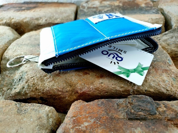 沈まない財布【W-447】セイルバッグ　ヨット　ハンドメイドバッグ　浮く財布　財布 7枚目の画像