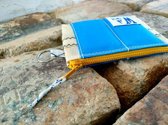 沈まない財布【W-448】セイルバッグ　ヨット　ハンドメイドバッグ　浮く財布　財布 4枚目の画像