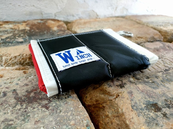 沈まない財布【W-450】セイルバッグ　ヨット　ハンドメイドバッグ　浮く財布　財布 3枚目の画像
