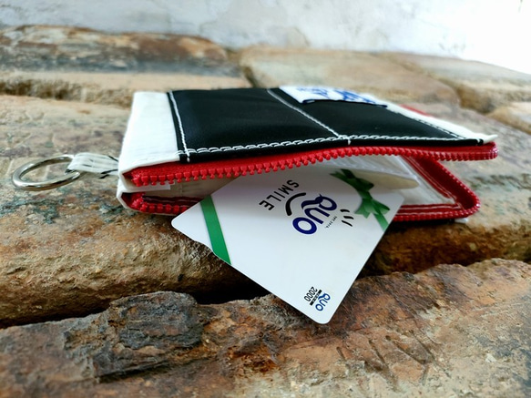 沈まない財布【W-450】セイルバッグ　ヨット　ハンドメイドバッグ　浮く財布　財布 6枚目の画像