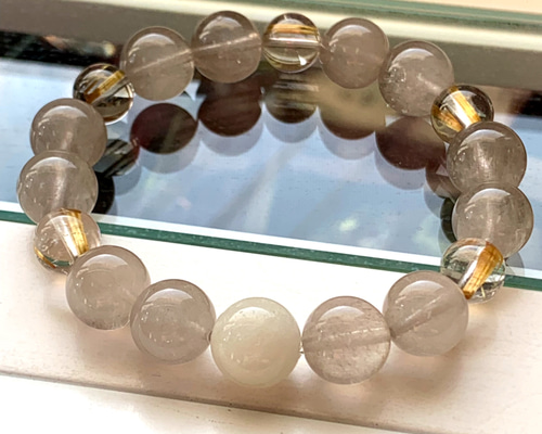 リビアングラス＆ルチルクォーツブレスレット ブレスレット Feel Heart